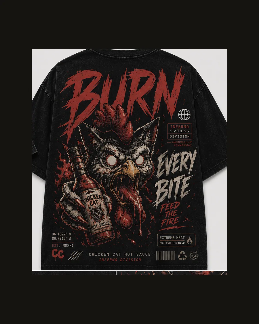 Burn tee, back