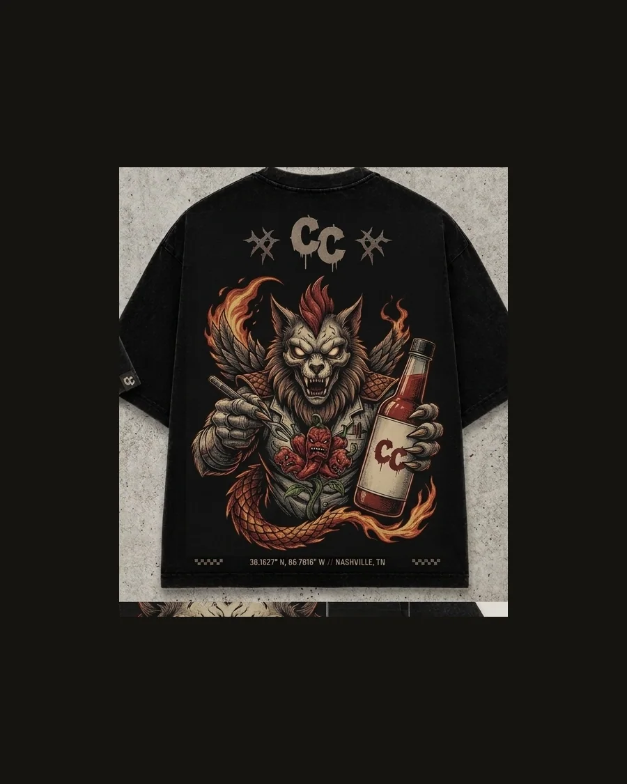 Flame Cat tee, back