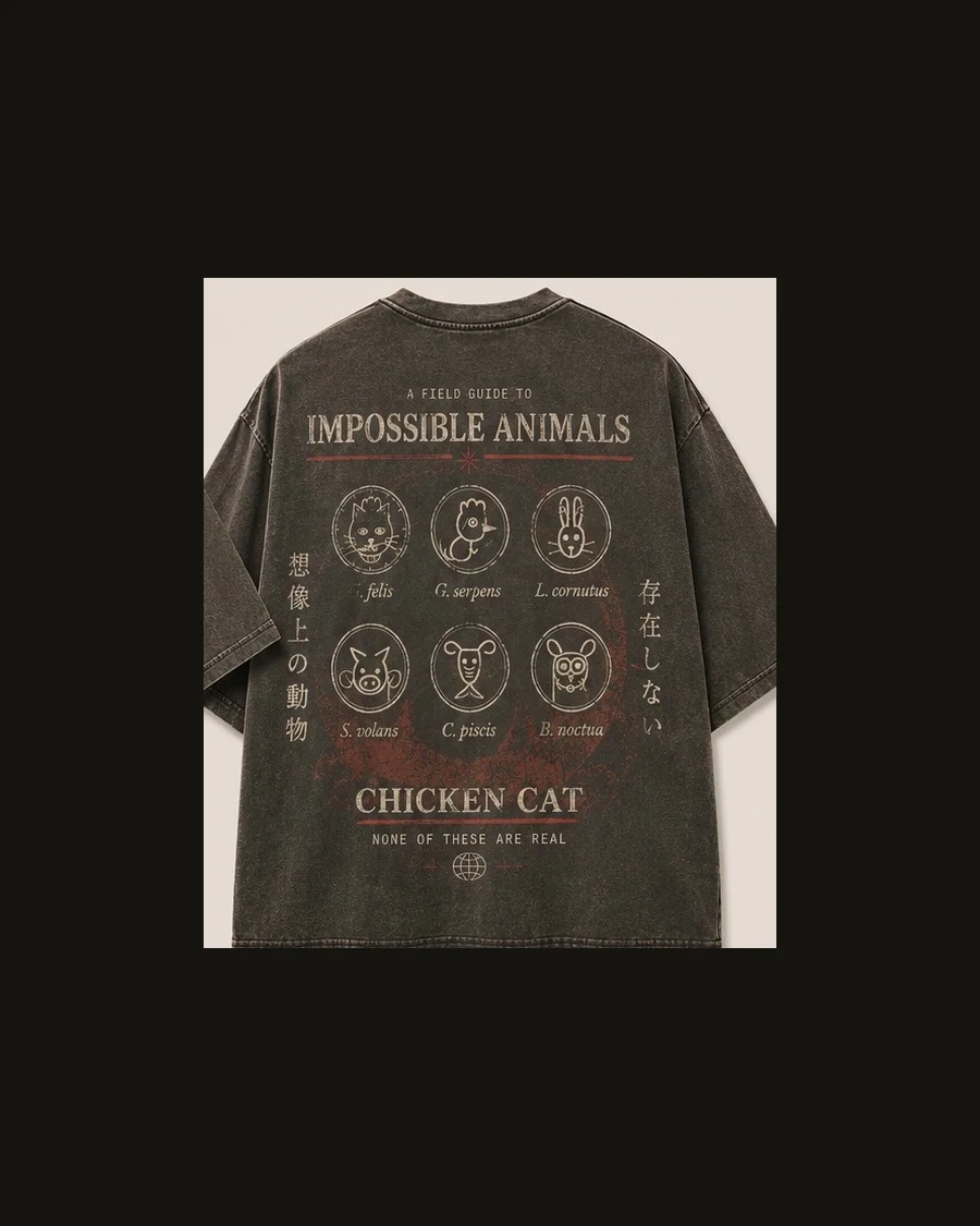 Impossible Animals · Olive tee, back